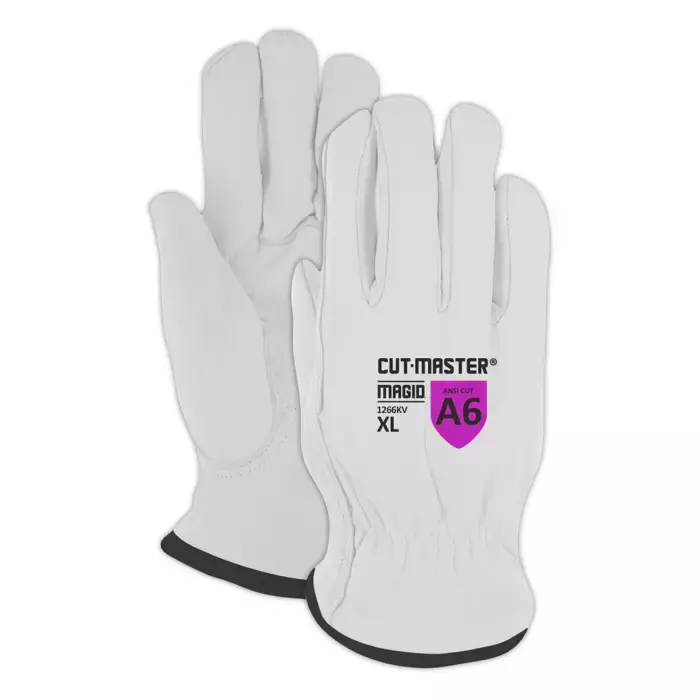Magid® CutMaster® 1266KV Para-Aramid Lined Goatskin Leather Drivers Glove- Cut Level A6