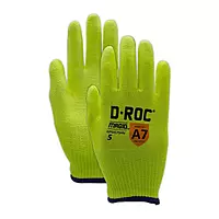Magid D-ROC® Lightweight Hi-Viz Polyurethane Palm Coated Gloves - Cut Level A7 (Shrink-Wrapped)