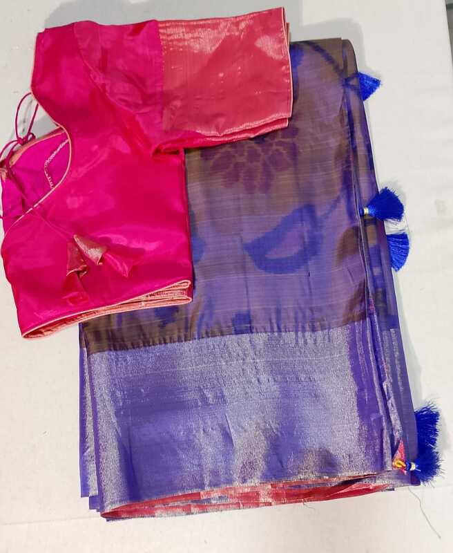 J158: Ready To Ship Beautiful Soft Uppada Silk Saree With Stitched Blouse J158: Ready To Ship Beautiful Soft Uppada Silk Saree With Stitched Blouse