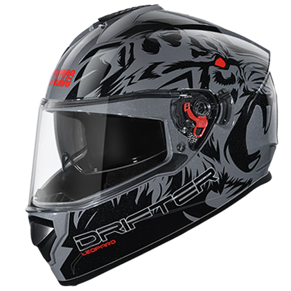 STUDDS DRIFTER D2 MATT GREY N9 BLACK D/V (XL) WITH SPOILER