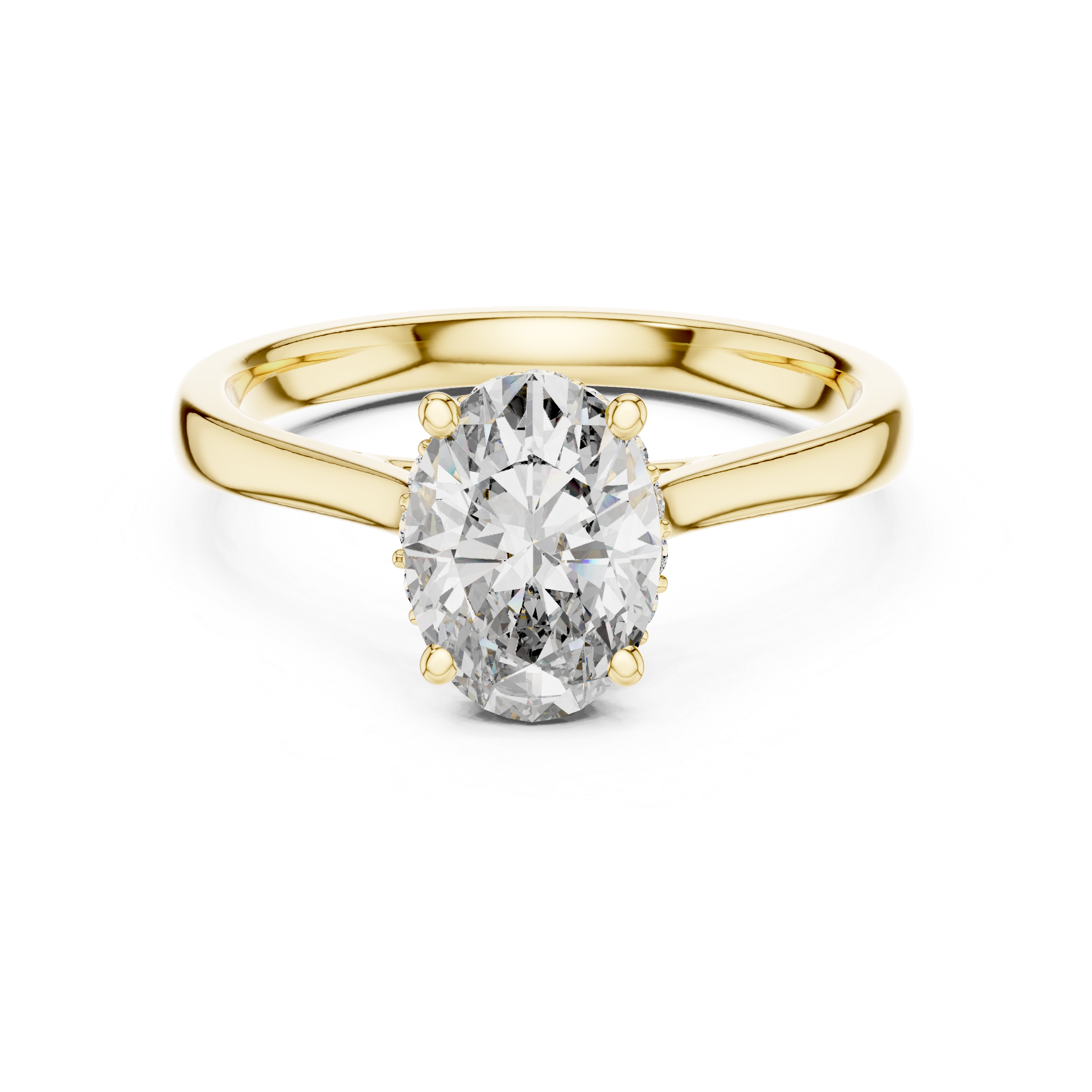Oval Solitaire halo ring