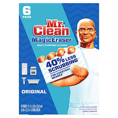 Mr. Clean Magic Eraser 2.3"x4.6"x1", 6/pack