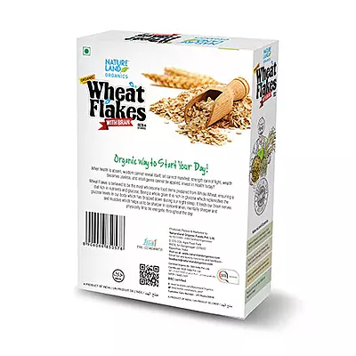 Natureland Organic Wheat Flakes 250g.رقائق القمح العضوية 250 جرام