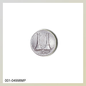 [QS4998] Two Up Horns Medium (11/16) Emblem Plain