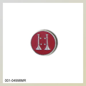 [QS4998] Two Up Horns Medium (11/16) Emblem Red Enamel