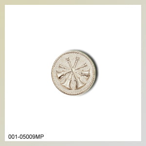 [QS5009] Four Crossed Horns Medium (11/16) Emblem Plain