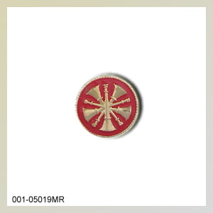[QS5019] Five Crossed Horns Medium (11/16) Emblem Red Enamel