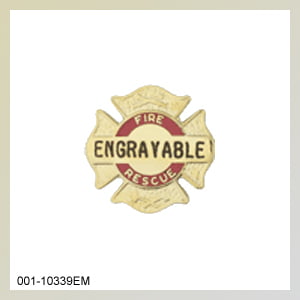 [QS10339] Maltese Cross FIRE - RESCUE Engravable Emblem