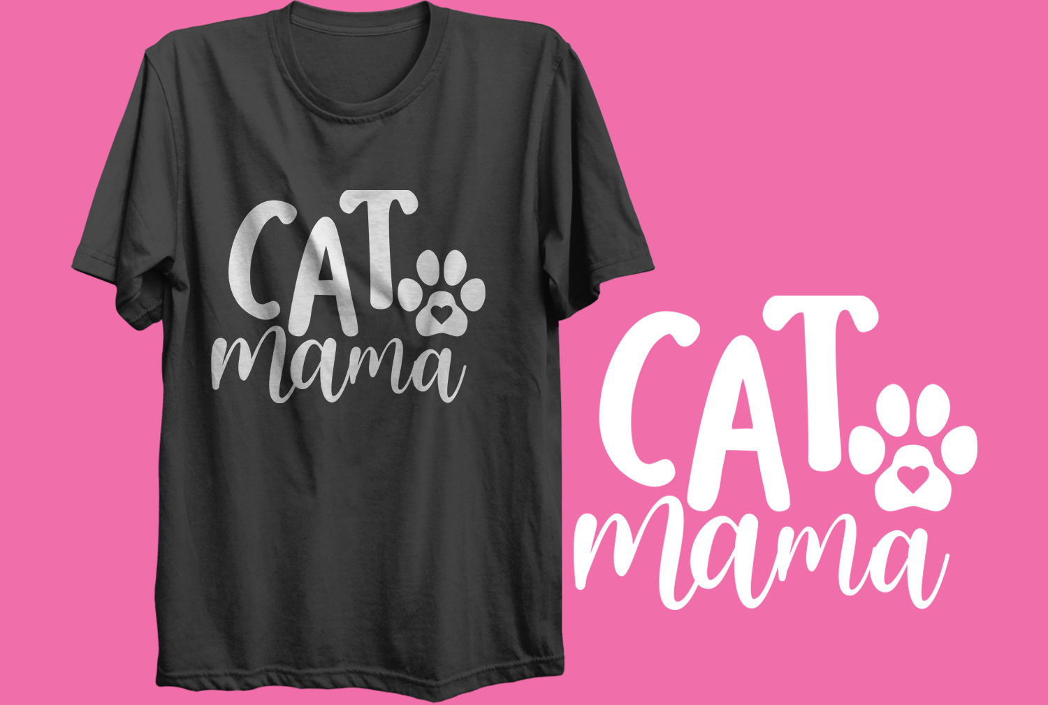 Cat Mama T-Shirt – Cute Paw Print Cat Lover Tee
