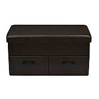 Nilkamal Flexi Big Foldable Ottoman with 2 Drawers (Brown)