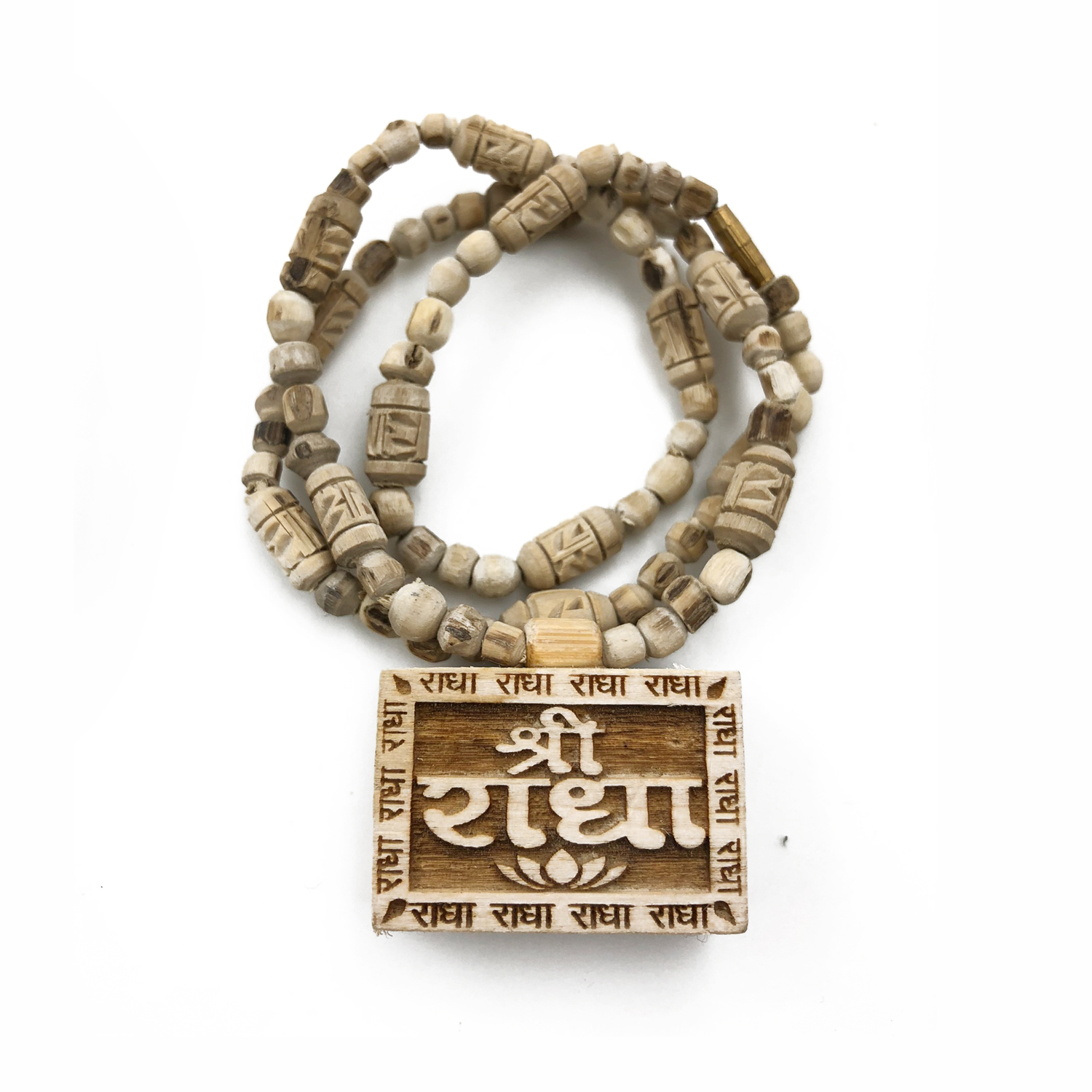 Original Tulsi Mala with Shri Radha Name Bhaktamal Handicraft Pendant