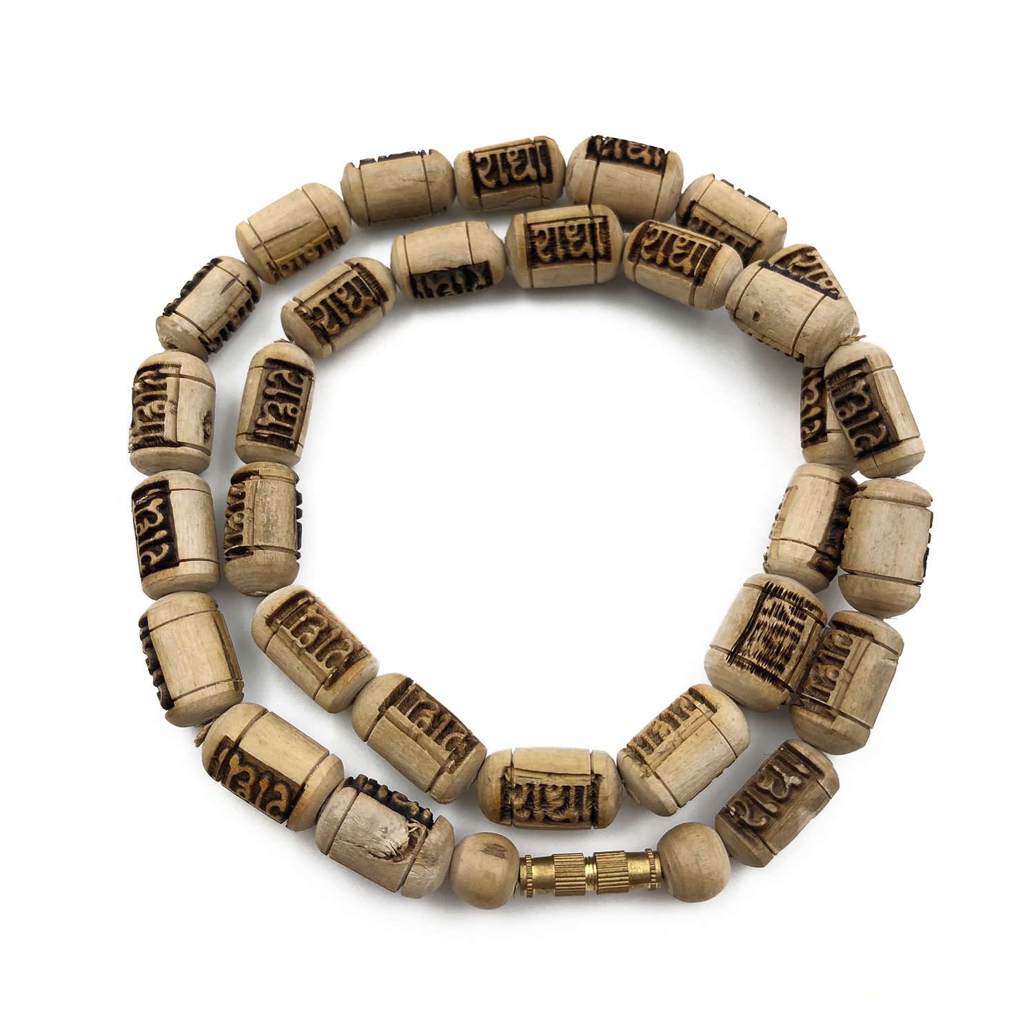 Original Tulsi Long Beads with Engraved Radha Name Handicraft Mala