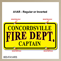 [003-FA1AP3] FF A1 AUTO PLATE (Three Lines of Text)