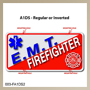 [003-FA1AP2-2E] FF A1 AUTO PLATE (Two Lines of Text w/ Two Emblems)