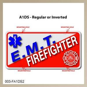 [003-FA1AP2-2E] FF A1 AUTO PLATE (Two Lines of Text w/ Two Emblems)