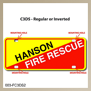 [003-FC3AP2-2E] FF C3 AUTO PLATE (Two Lines of Text w/ 2 Emblems)