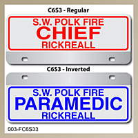 [003-FC6AP3] FF C6 AUTO PLATE (Three Lines of Text)