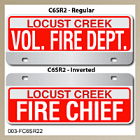 [003-FC6AP2] FF C6 AUTO PLATE (Two Lines of Text)