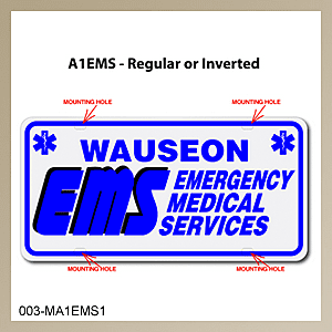 [003-MA1AP1] MED A1 AUTO PLATE (One Line of Text)
