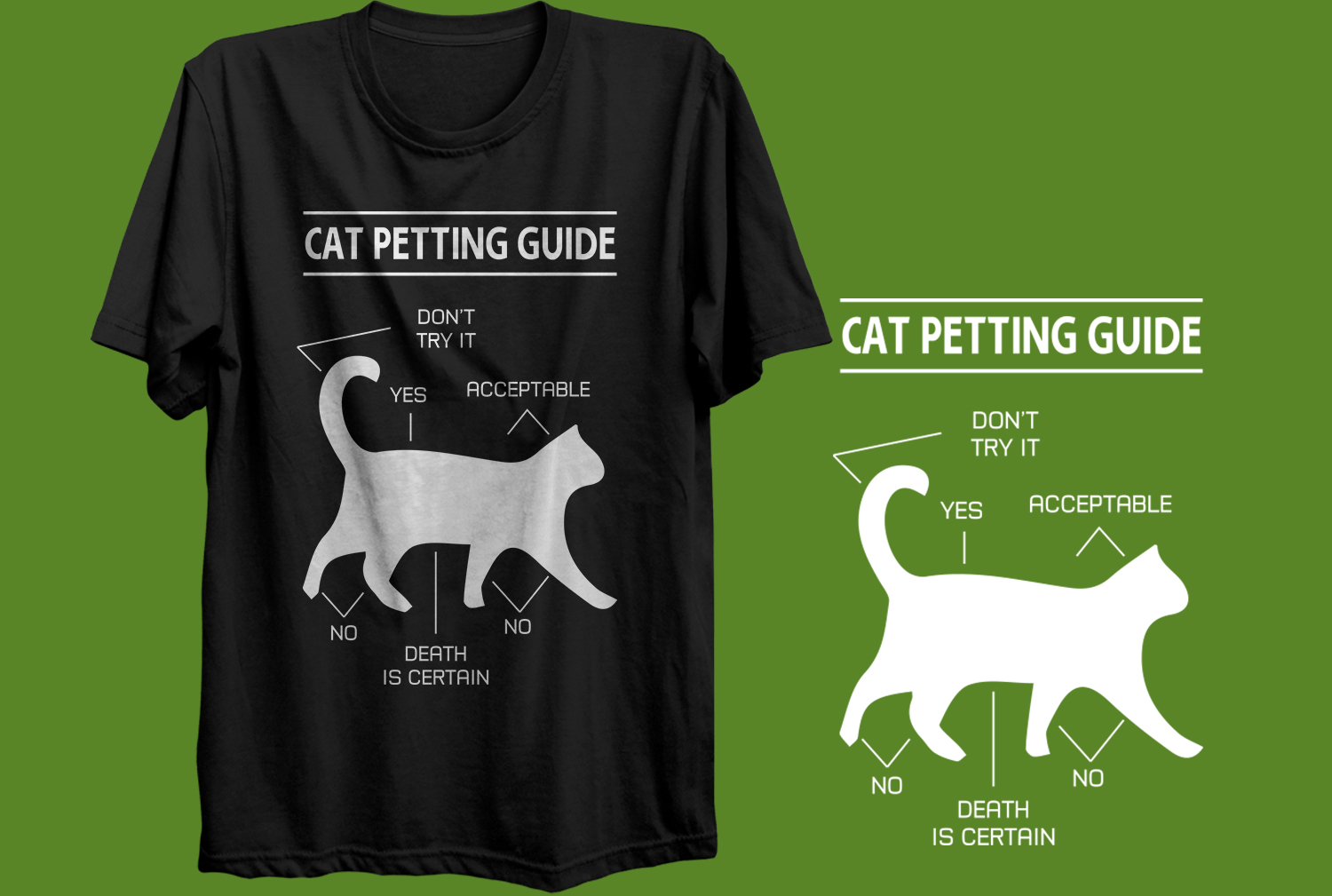 Cat Petting Guide T-Shirt – Funny Cat Owner Diagram Tee