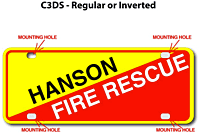[003-FC3AP2-2E] FF C3 AUTO PLATE (Two Lines of Text w/ 2 Emblems)