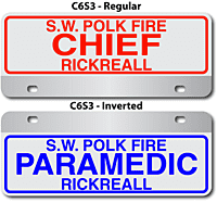 [003-FC6AP3] FF C6 AUTO PLATE (Three Lines of Text)