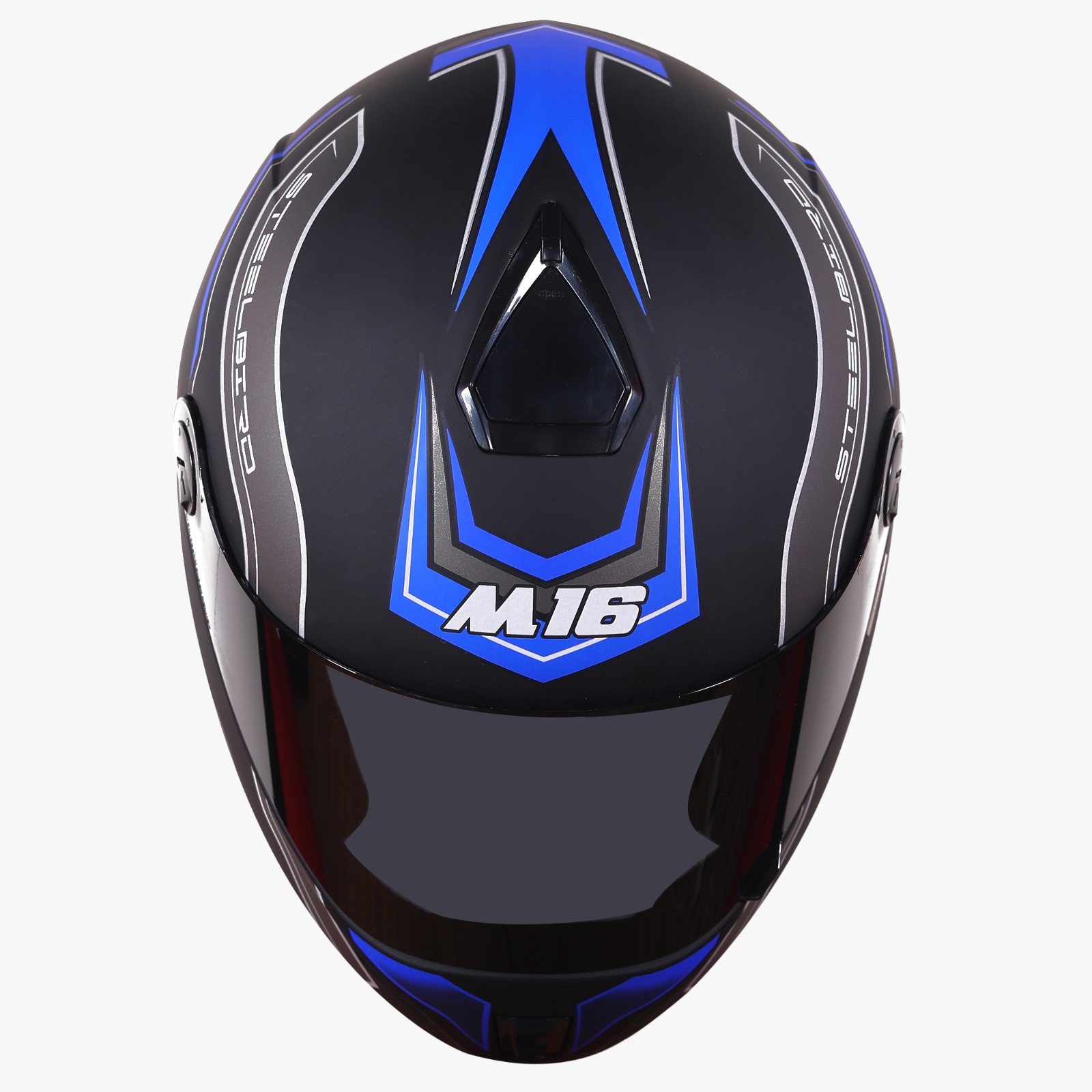 STEELBIRD M 16 ACTIVATE MAT BLACK BLUE 600MM