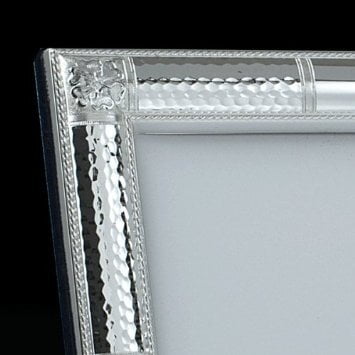 Hammered Sterling Frame Wood Back Hammered Sterling Frame Wood Back