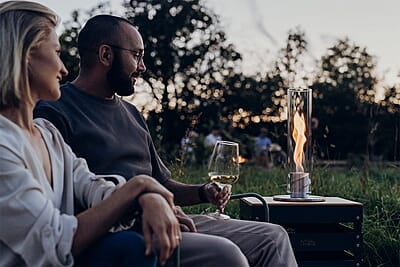 HOFATS SPIN 900 Tabletop Fireplace silver HOFATS SPIN 900 Tabletop Fireplace silver