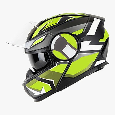 STEELBIRD SBH-40 ISS SPEED GLOSSY BLACK/NEON C/V 600 MM