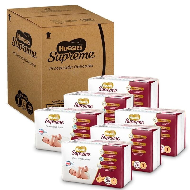 Pañal para Bebé Huggies Supreme Etapa 1 228 piezas Pañal para Bebé Huggies Supreme Etapa 1 228 piezas