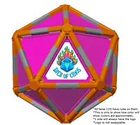 Full Dice - Disc Golf-DarkOrange-LightSlateGray-DeepPink