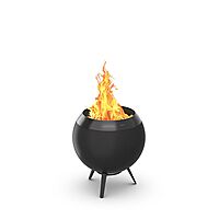 Moon 45 all black Fire basket with low stand