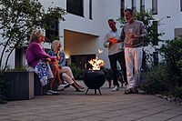 Moon 45 all black Fire basket with low stand