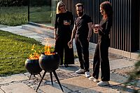 Moon 45 all black Fire basket with high stand