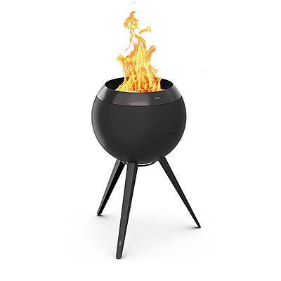 Moon 45 all black Fire basket with high stand