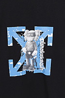 Playera Off-White Flechas y Personaje 3D en Azul