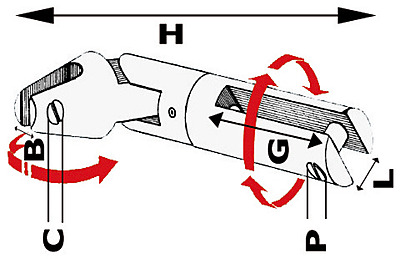 2-joint swivelling connection AISI 316 6/8 mm