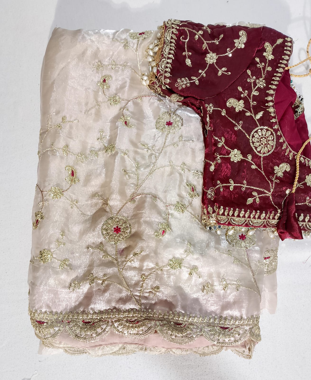 N342: Ready To Ship Beautiful Desginer Saree With Stitched Blouse