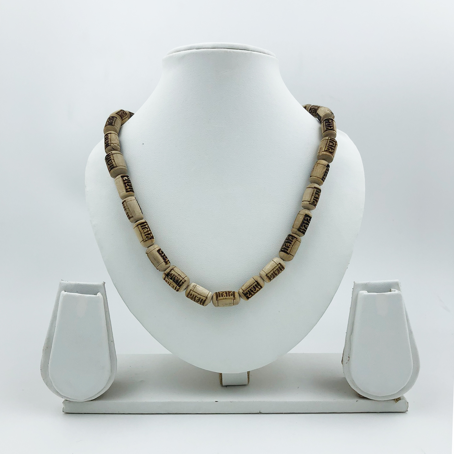 Original Tulsi Long Beads with Engraved Radha Name Handicraft Mala