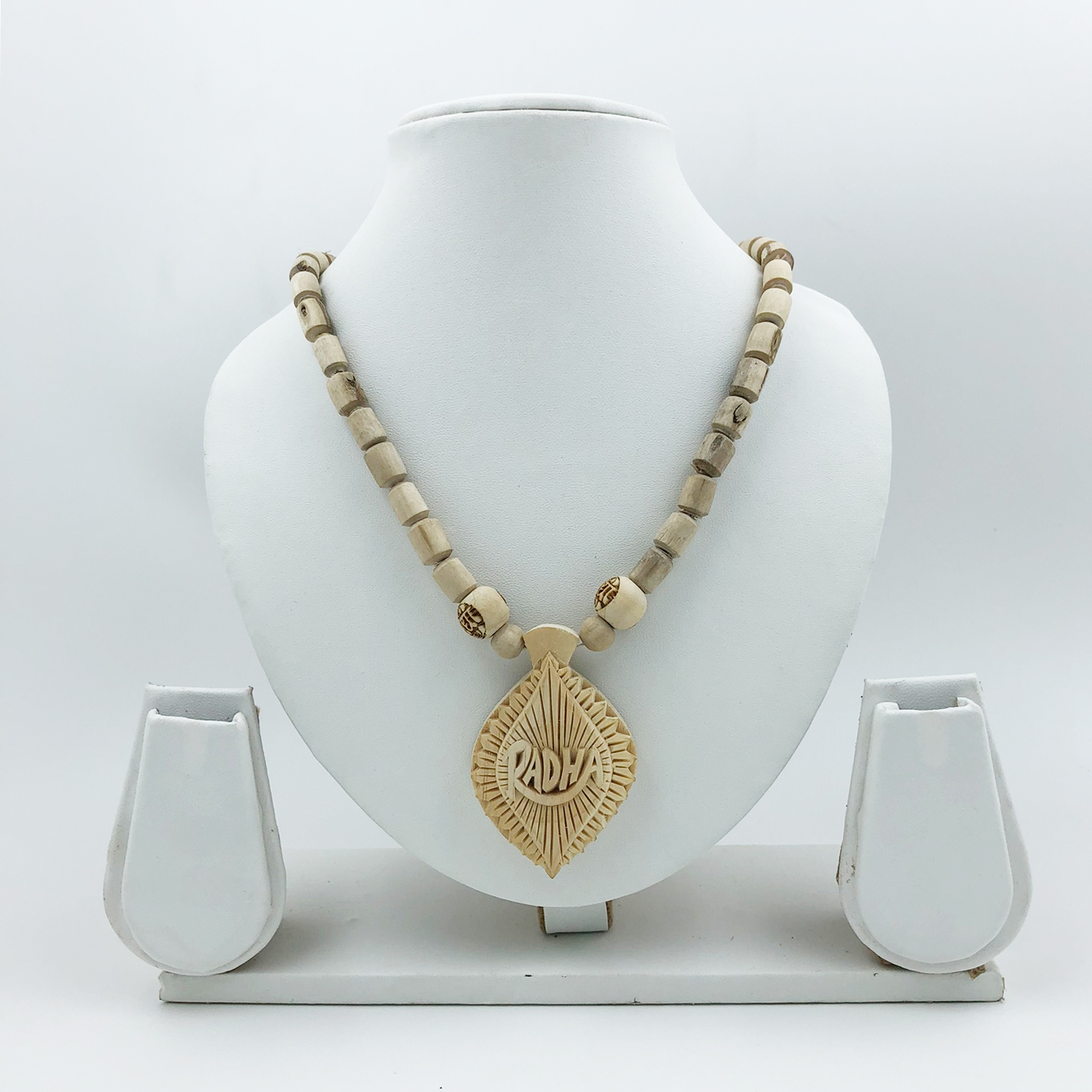 Original Tulsi Mala with Radha-Shankha Shaped Handicraft Pendant