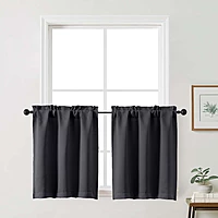Patin Solid Thermal Window Curtains 2 Panels, Dual Rod Pocket
