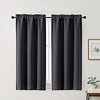 Patin Solid Thermal Window Curtains 2 Panels, Dual Rod Pocket