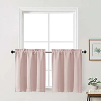 Patin Solid Thermal Window Curtains 2 Panels, Dual Rod Pocket