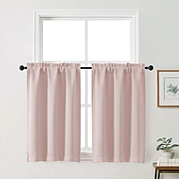 Patin Solid Thermal Window Curtains 2 Panels, Dual Rod Pocket