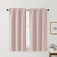 Patin Solid Thermal Window Curtains 2 Panels, Dual Rod Pocket