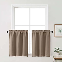 Patin Solid Thermal Window Curtains 2 Panels, Dual Rod Pocket