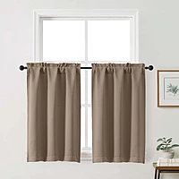 Patin Solid Thermal Window Curtains 2 Panels, Dual Rod Pocket