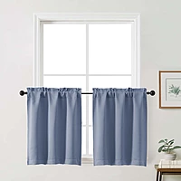 Patin Solid Thermal Window Curtains 2 Panels, Dual Rod Pocket