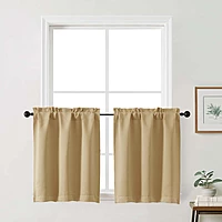 Patin Solid Thermal Window Curtains 2 Panels, Dual Rod Pocket